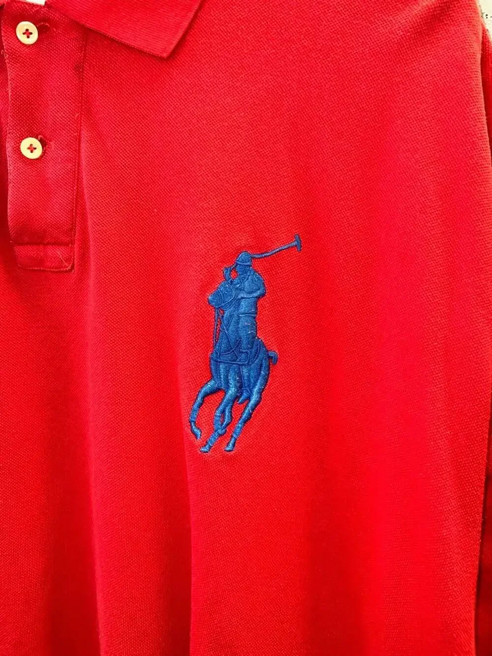 Vintage Polo Ralph Lauren Big Pony Red Polo Shirt XXXL 0210